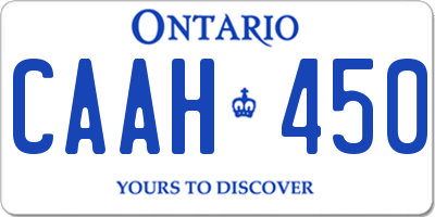 ON license plate CAAH450