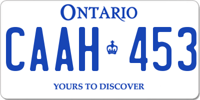 ON license plate CAAH453