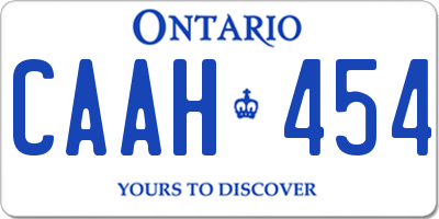 ON license plate CAAH454