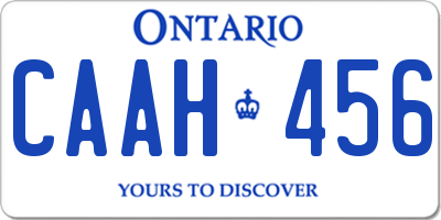 ON license plate CAAH456