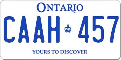 ON license plate CAAH457