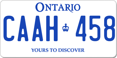 ON license plate CAAH458