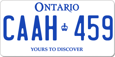 ON license plate CAAH459