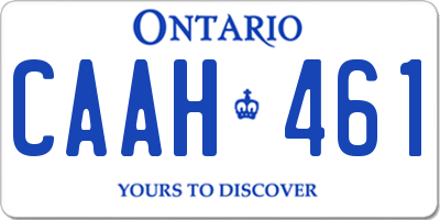 ON license plate CAAH461