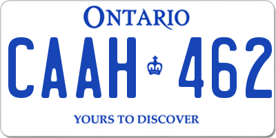 ON license plate CAAH462