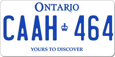 ON license plate CAAH464