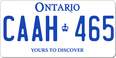 ON license plate CAAH465