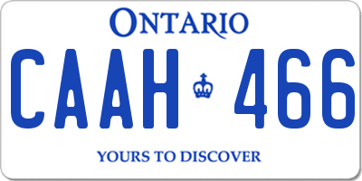 ON license plate CAAH466