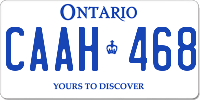 ON license plate CAAH468