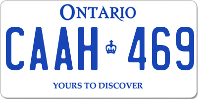 ON license plate CAAH469