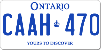 ON license plate CAAH470