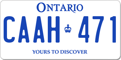 ON license plate CAAH471