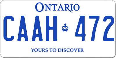 ON license plate CAAH472