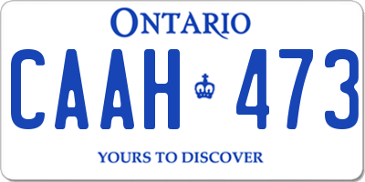 ON license plate CAAH473