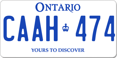 ON license plate CAAH474