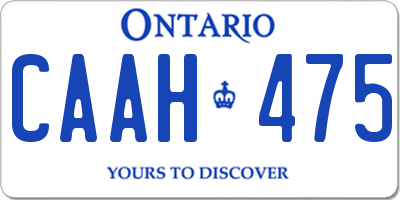 ON license plate CAAH475