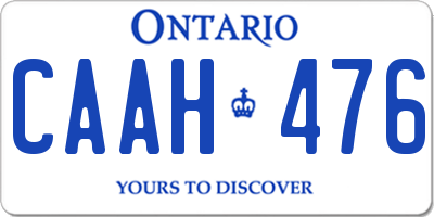 ON license plate CAAH476