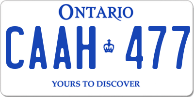 ON license plate CAAH477