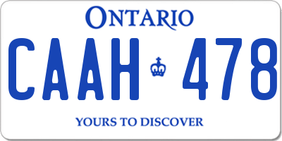 ON license plate CAAH478