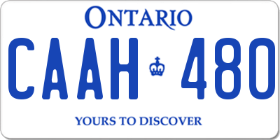 ON license plate CAAH480