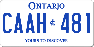 ON license plate CAAH481