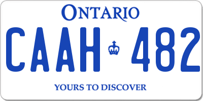 ON license plate CAAH482