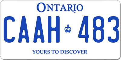 ON license plate CAAH483