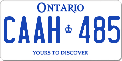 ON license plate CAAH485