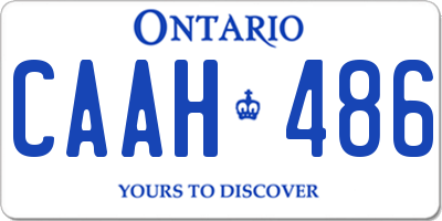 ON license plate CAAH486