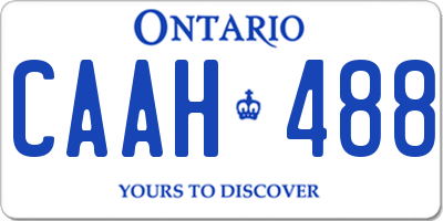 ON license plate CAAH488