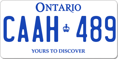 ON license plate CAAH489