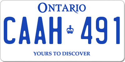 ON license plate CAAH491