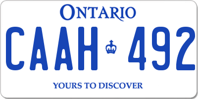 ON license plate CAAH492