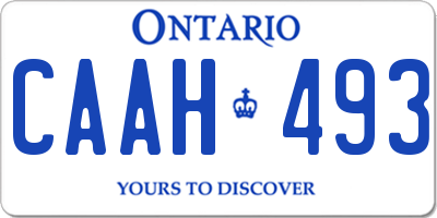 ON license plate CAAH493