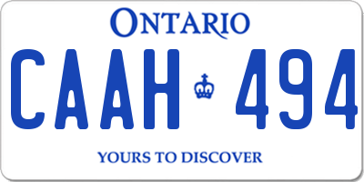 ON license plate CAAH494