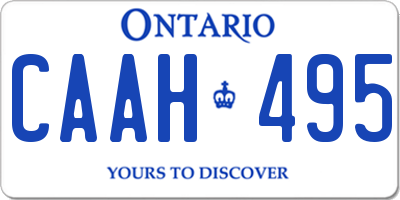 ON license plate CAAH495