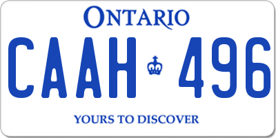 ON license plate CAAH496