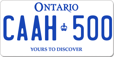 ON license plate CAAH500