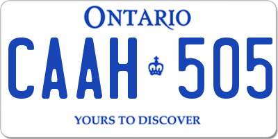 ON license plate CAAH505