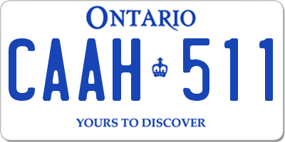 ON license plate CAAH511