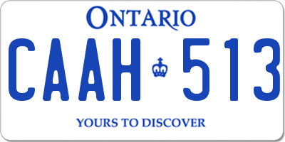 ON license plate CAAH513