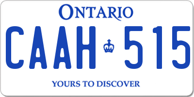 ON license plate CAAH515