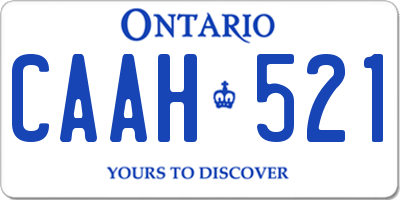 ON license plate CAAH521