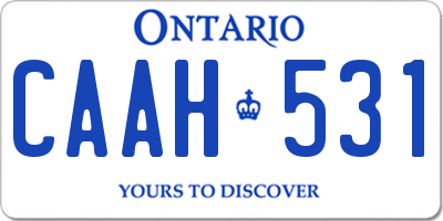 ON license plate CAAH531