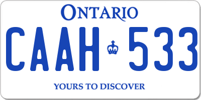 ON license plate CAAH533