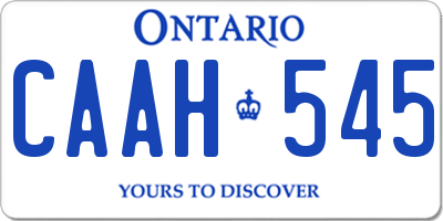 ON license plate CAAH545