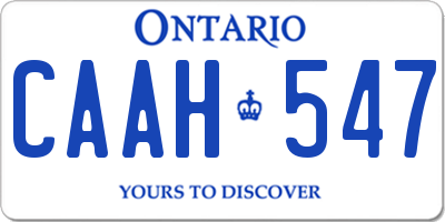 ON license plate CAAH547