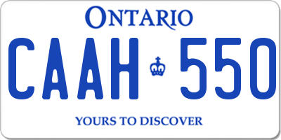 ON license plate CAAH550