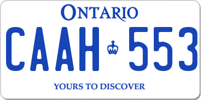 ON license plate CAAH553