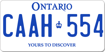 ON license plate CAAH554